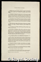 Adams, John Bertram: certificate of election to the Royal Society