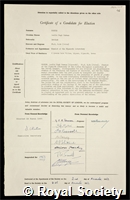 Cooper, Leslie Hugh Norman: certificate of election to the Royal Society