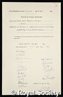 Kolmogorov, Andrei Nikolaevich: certificate of election to the Royal Society