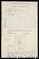 Brockhouse, Bertram Neville: certificate of election to the Royal Society