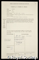 Kilburn, Tom: certificate of election to the Royal Society