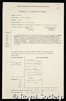 Sheppard, Philip Macdonald: certificate of election to the Royal Society