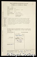 Kreisel, Georg: certificate of election to the Royal Society