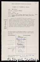 Mitchison, Nicholas Avrion: certificate of election to the Royal Society