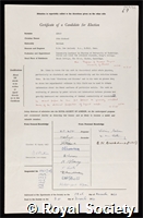 Ziman, John Michael: certificate of election to the Royal Society