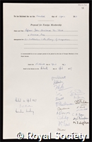 Vleck, John Hasbrouck Van: certificate of election to the Royal Society