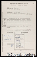 Lees, Anthony David: certificate of election to the Royal Society