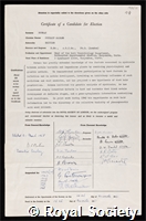 Nutman, Phillip Sadler: certificate of election to the Royal Society