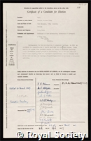 Wall, Charles Terence Clagg: certificate of election to the Royal Society
