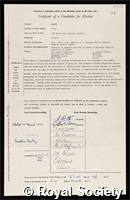 Eaborn, Colin: certificate of election to the Royal Society