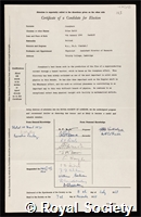 Josephson, Brian David: certificate of election to the Royal Society