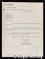 Wild, John Paul: certificate of election to the Royal Society