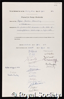 Hammerling, Joachim: certificate of election to the Royal Society
