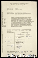 Gurdon, John Bertrand: certificate of election to the Royal Society