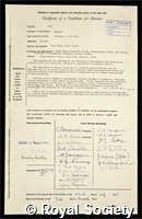 Hide, Raymond: certificate of election to the Royal Society