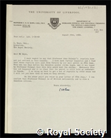 Polanyi, John Charles: certificate of election to the Royal Society