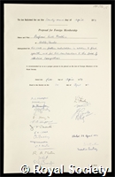 Mothes, Kurt: certificate of election to the Royal Society