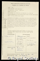 Farley, Francis James Macdonald: certificate of election to the Royal Society