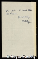 Gold, Victor: certificate of election to the Royal Society