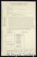 Pal, Benjamin Peary: certificate of election to the Royal Society
