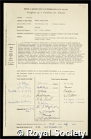 Williams, Robert Joseph Paton: certificate of election to the Royal Society