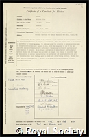 Askonas, Brigitte Alice: certificate of election to the Royal Society