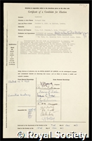 Harrison, Richard John: certificate of election to the Royal Society