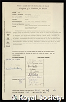 Lyon, Mary Frances: certificate of election to the Royal Society