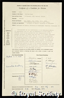 Vinen, William Frank: certificate of election to the Royal Society