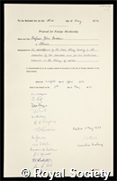 Bardeen, John: certificate of election to the Royal Society
