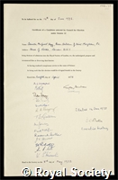Hogg, Quintin McGarel: certificate of election to the Royal Society