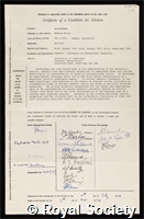 Buckingham, Amyand David: certificate of election to the Royal Society