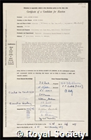 Lang, Andrew Richard: certificate of election to the Royal Society