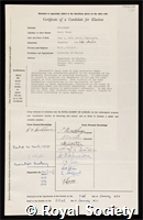 Stoicheff, Boris Peter: certificate of election to the Royal Society