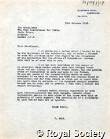 Letter to The High Commissioner for India from Thomas Gold